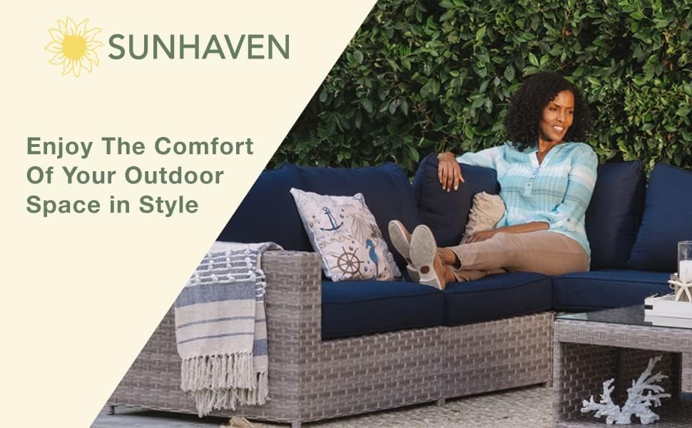 SunHaven Resin Wicker Outdoor Patio Furniture Set Conversation