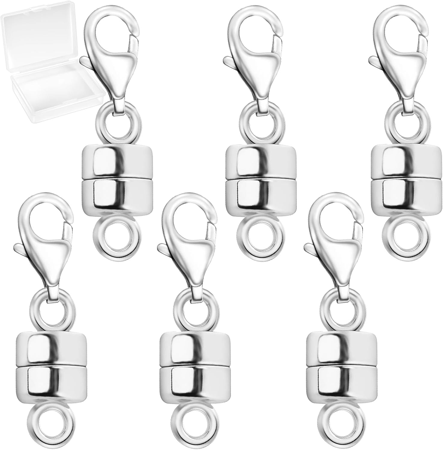 Magnetic Necklace Clasp with Lobster Clasp,14K Gold and Silver Magnetic Jewelry Clasps for Necklace Extender Bracelet Closures