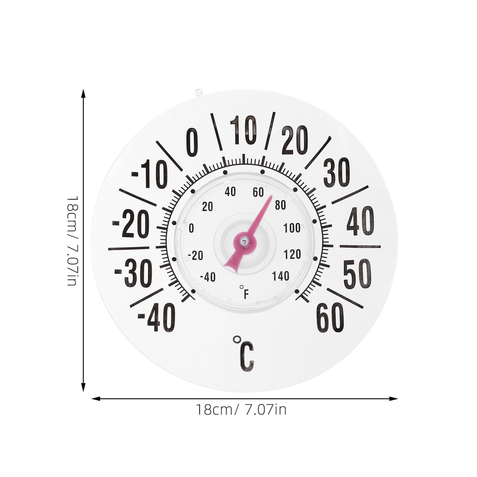 Sosoport 2 Pezzi Termometro a Ventosa per Finestre da Interno ed Esterno, Quadrante Analogico 7" Alta Precisione, Monitoraggio Temperatura per Casa, Aula, Giardino e Patio