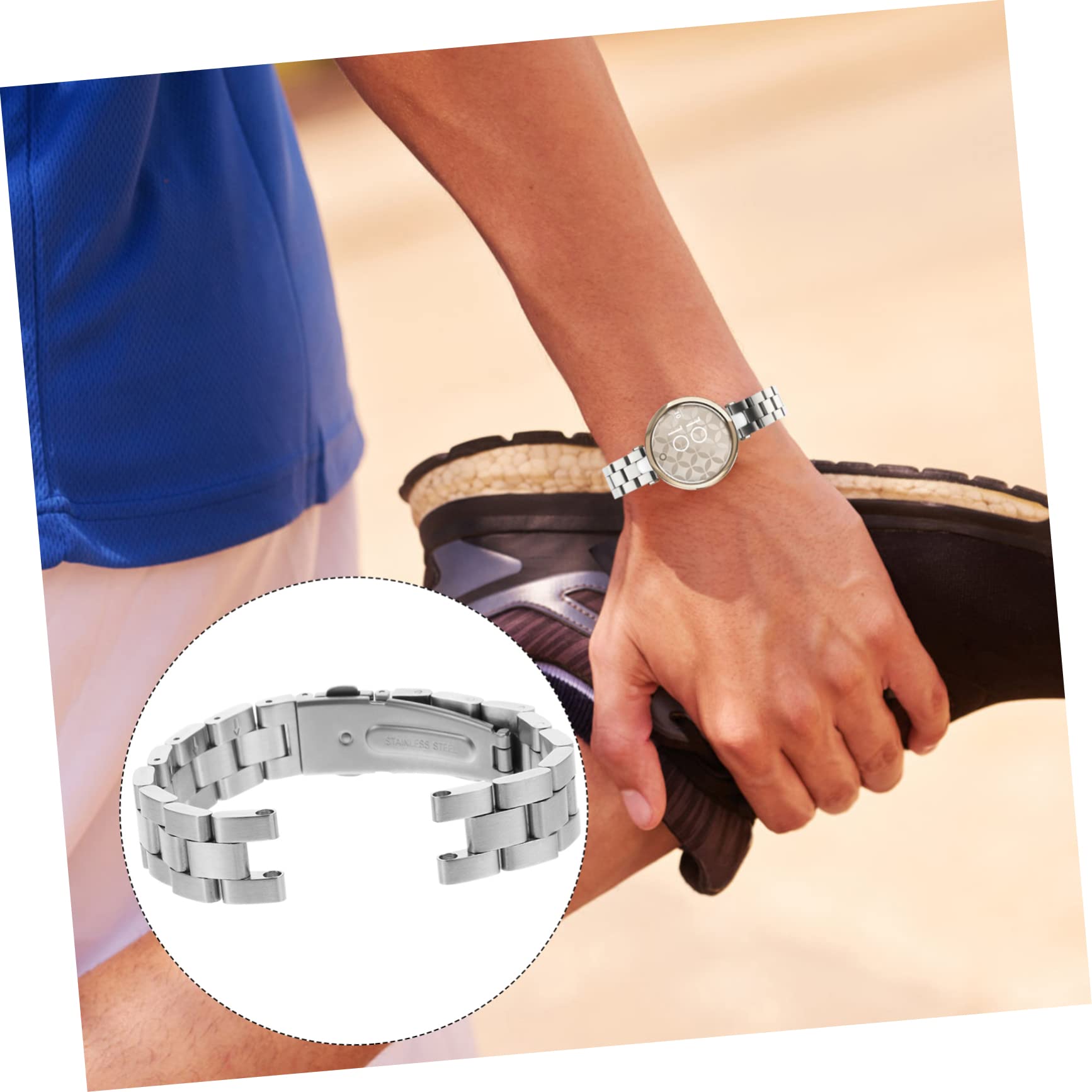 3pièces Bracelet Inoxydable Pour Montre Connectée Élégant Et Confortable Pour Sport Occasions Professionnelles