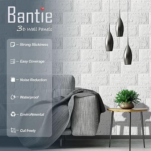 Miniatura 6 de QT-0002 - Paneles de pared 3D autoadhesivos para despegar y pegar, azulejos de pared de espuma de ladrillo sintético para sala de estar, cocina,