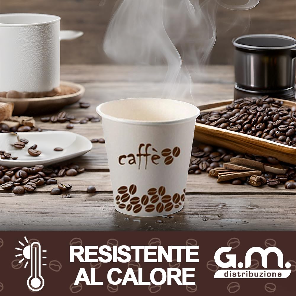 1000 Bicchieri Carta Caffè 75ml - Colorati, Biodegradabili, Per Bevande Calde, Casa E Ufficio - Foto 8