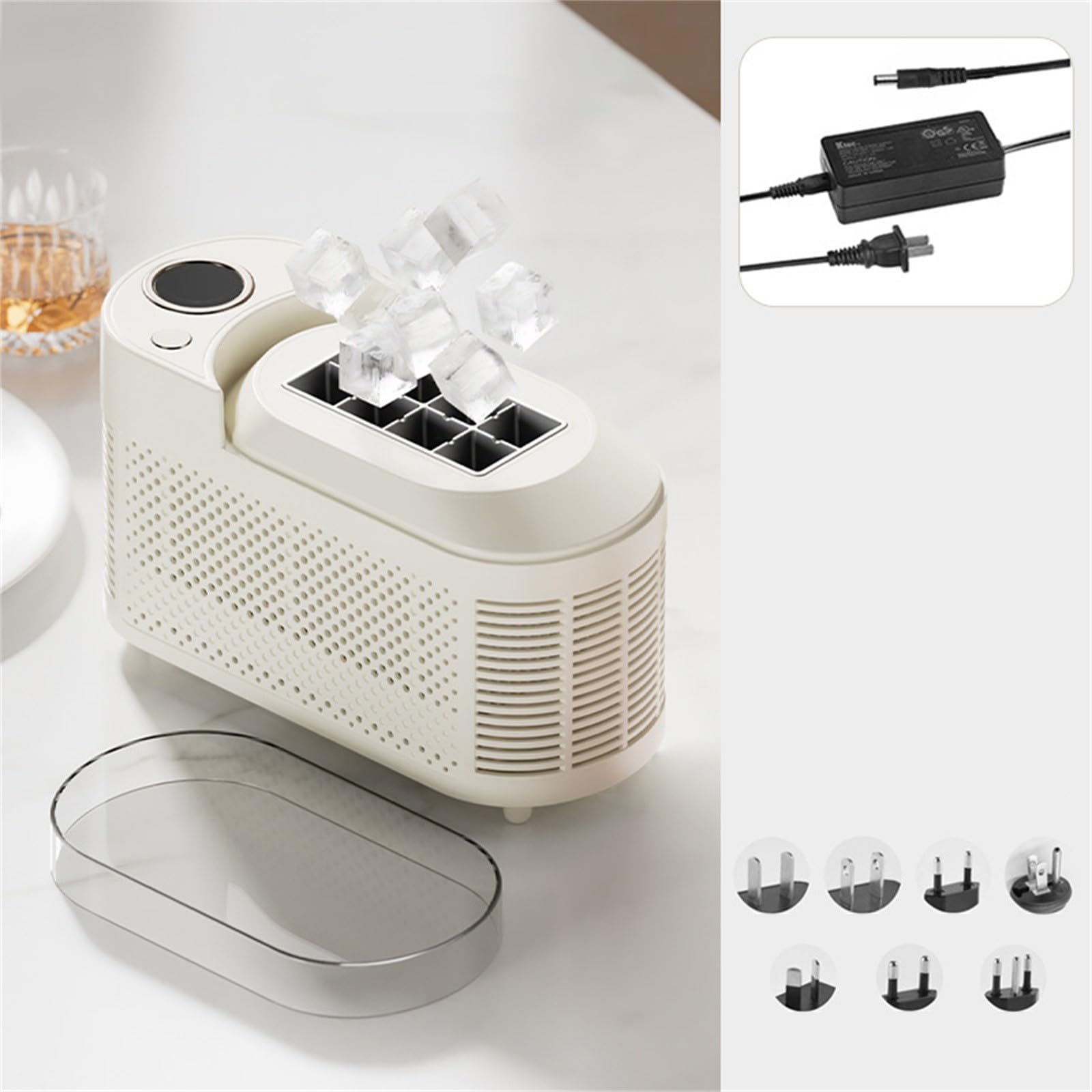 Macchina per il ghiaccio portatile compatta da banco Mini Cube Macchina per il ghiaccio per la casa Dormitorio Camping & Uso Auto 061221