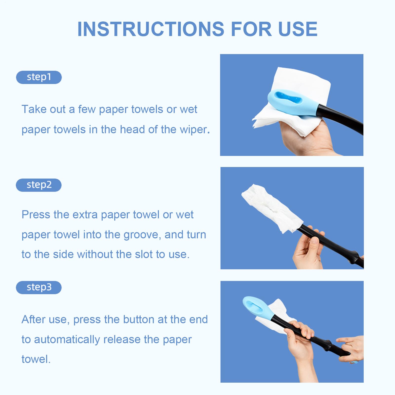 Aide de toilette pliable - aide de toilette pour personnes âgées, aide de toilette pour essuyer les fesses | Aide à l'essuyage pour le bas Aide au papier toilette, longue portée Lingette confort pour