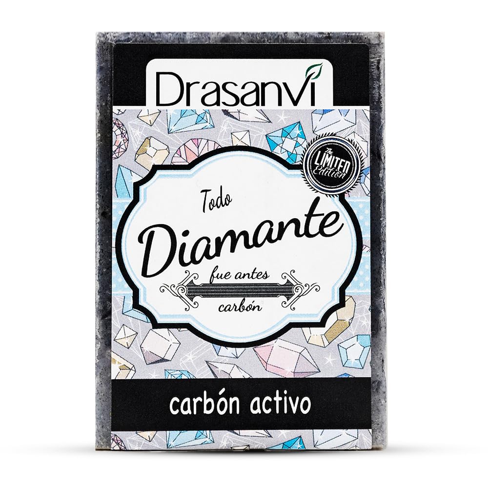Drasanvi VEGETABLE CHARCOAL SOAP - Purifying and moisturizing properties that help remove impurities - Ideal for skin with acne - VEGAN - 100g [Amazon-developed Certification] Compact by Design