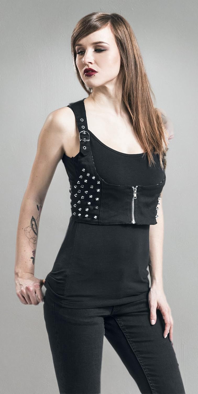 Heartless Devina Frauen Weste schwarz Gothic, Rockwear