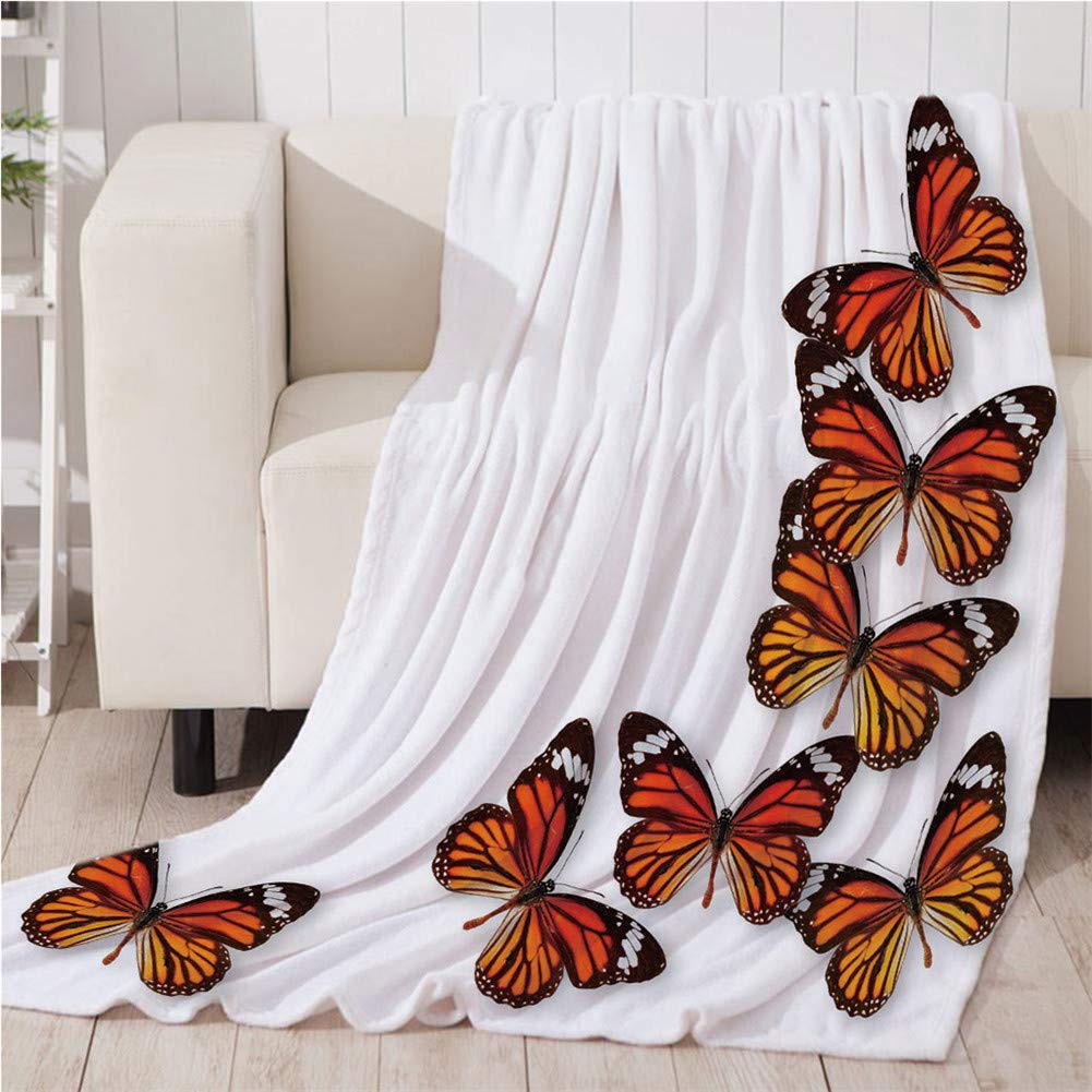 Chickw11 Coperta di Flanella, 3D La Farfalla Morbida Leggera Pile Coperte Calda Coperta Tutte Le Stagioni Multifunzionale per Divano o Letto Singolo e Matrimoniale (Viola Elegante,150x200cm