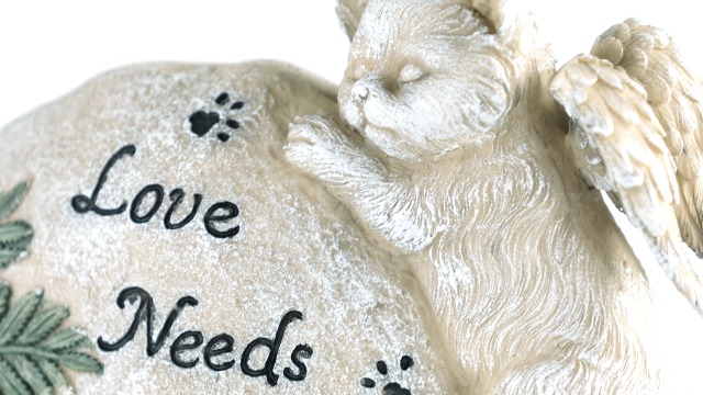 Lapide Per Gatti Relaxdays - Gattino Con Ali E Scritta 'Love Needs No Word', In Poliresina - Foto 2