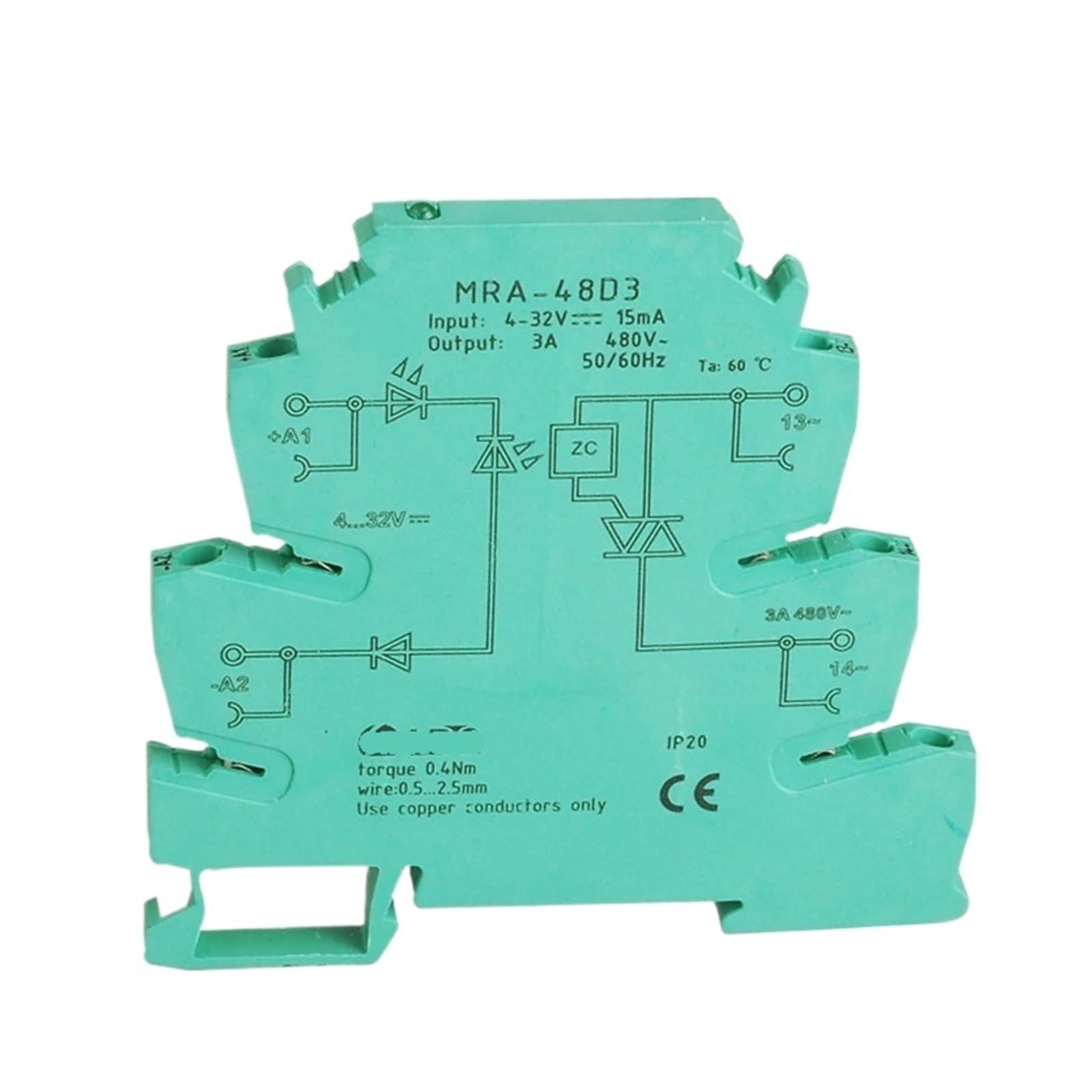 Placa de relé de estado sólido MRA-48D3 módulo SSR mini programable 3A CC CA 6