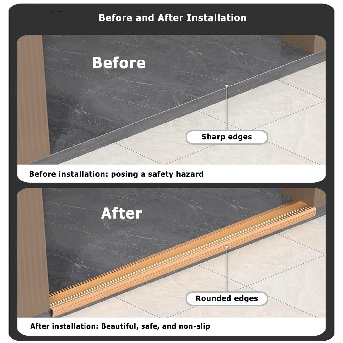 90/100/150cm Perfil de Borde de Escalera de aluminio con tira de goma antideslizante, Protector de Nariz de Escalera en forma de L para escalera de interior y exterior(Zwart,120x5.2x3.2cm)