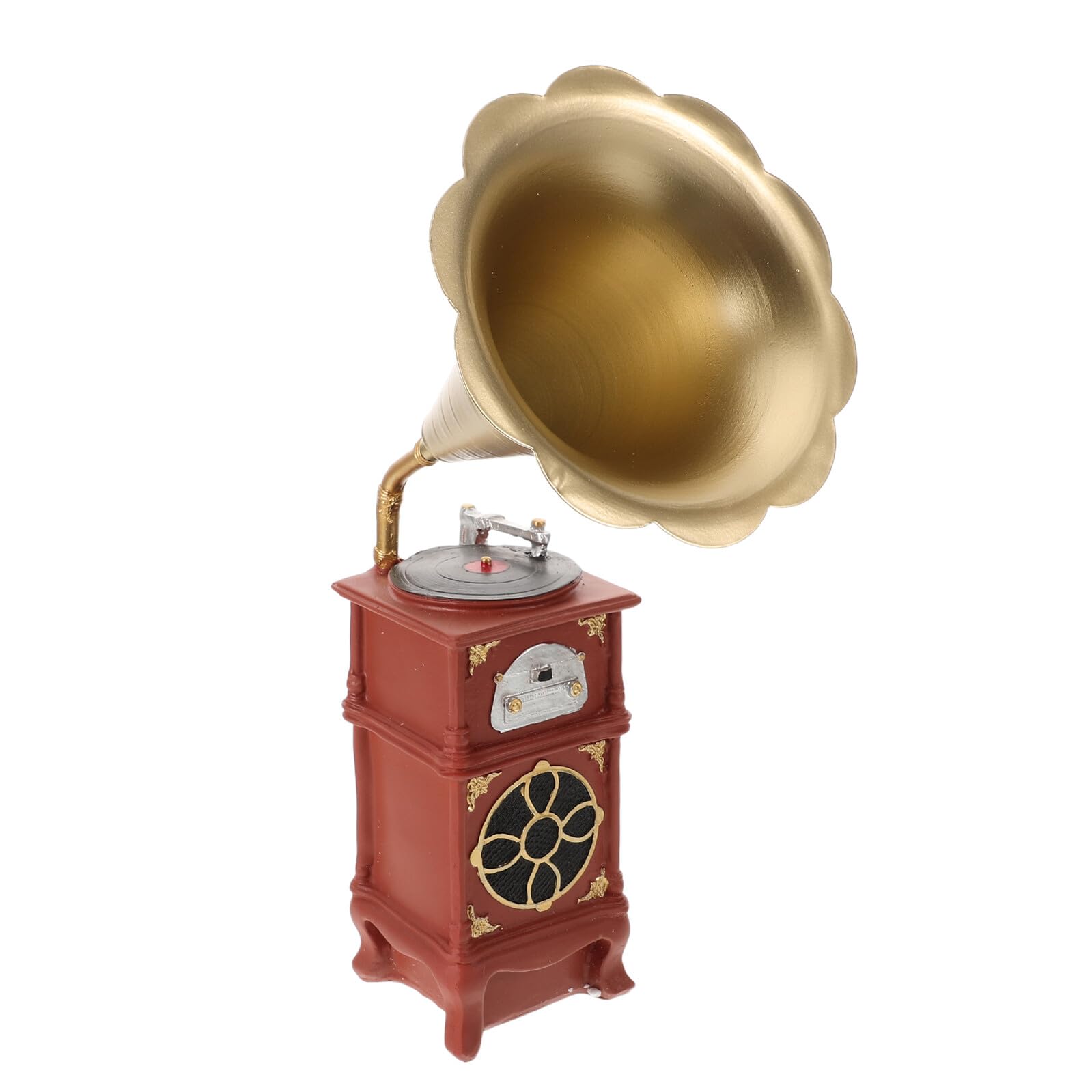 Accessoire musical décoratif phonographe vintage résine BESTYASH rouge pour bureau