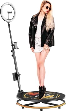360 Photo Booth Machine with APP Control Auto Spin - Includes Honeycomb Case, RGB Lighting for 1 People Party Camera for Weddings/Professional Events 22in-CD