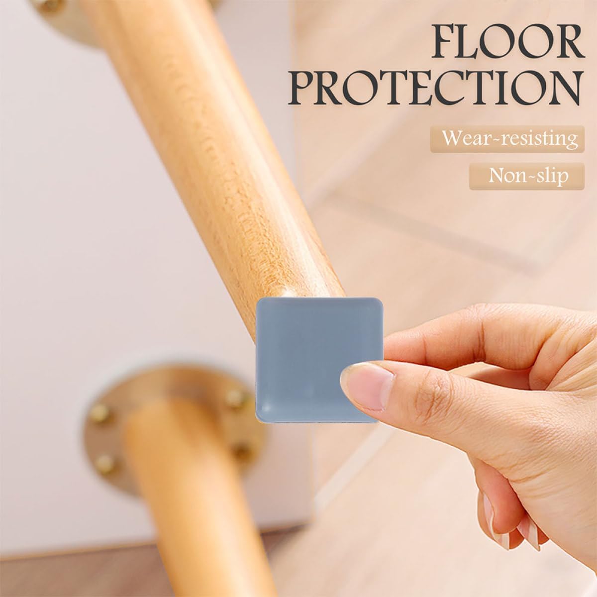 jojofuny 8pcs Square Furniture Foot Mats Non-Slip Rubber Chair Leg Pads Protective Table Feet Cushions for Hardwood Floor Furniture Floor Protectors Silent Noise-reducing Pads