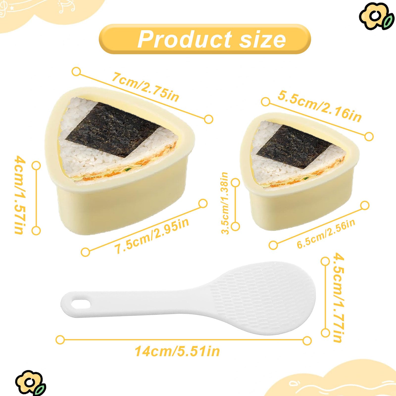 Moule à Onigiri - Facile à Utiliser, Antiadhésif, Pour Faire Des Triangles De Riz Parfaits à La Maison