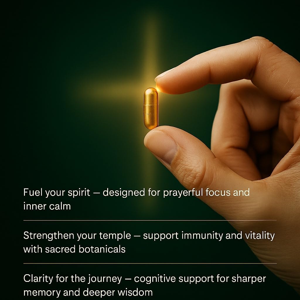 Christian Health Frankincense Myrrh Olive Leaf Capsules – Ashwagandha, Lion’s Mane, Pomegranate, Hyssop & Dead Sea Minerals – Vegan, Non-GMO, GMP Certified Faith-Based Herbal Supplement – 30 Ct - Image 6