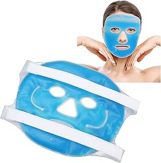 Capa Facial Fria, Máscara Facial Com Contas de Gel Máscara Facial de Compressão Fria Gel de PVC Gelo Macio para a Pele Cuidados Faciais Máscara Refrescante Quente e Fria para