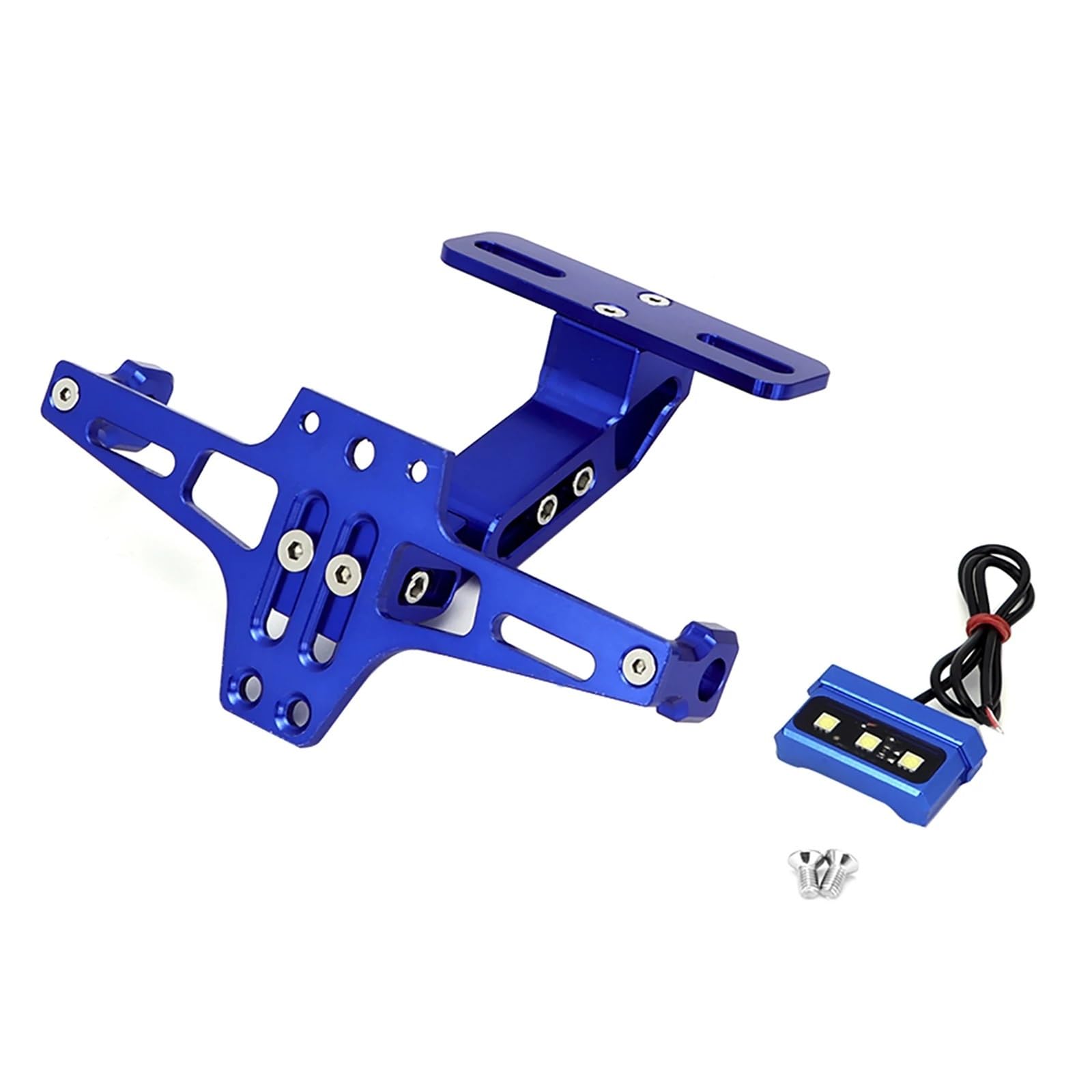 Support De Plaque D'immatriculation Réglable, Télescopique, en Alliage, avec Éclairage LED, Convient pour Moto Support Plaque immatriculatio
