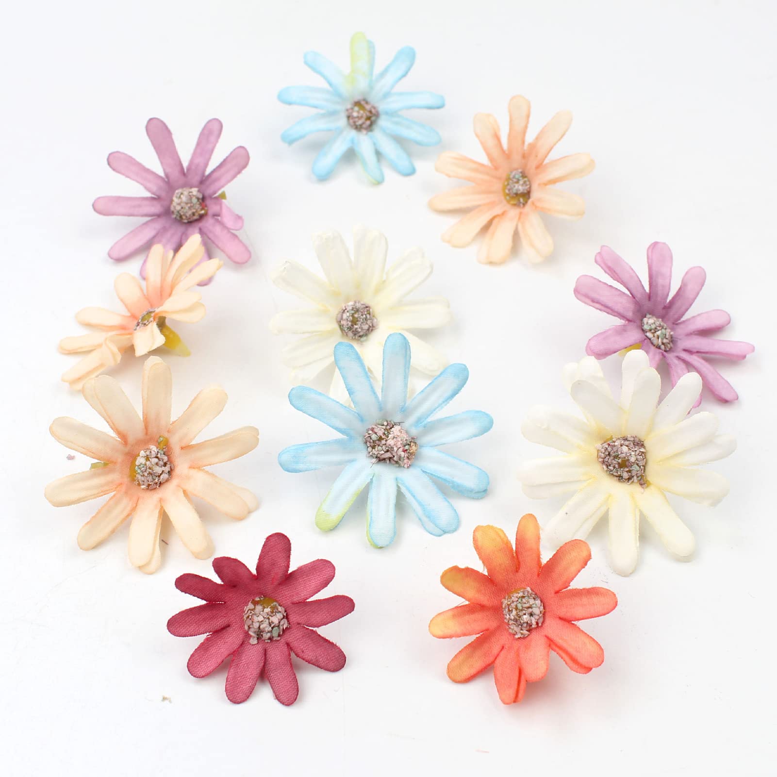 ChAusa 40 teste di fiori artificiali, piccoli fiori finti, per artigianato, mini fiori finti, decorazione sfusa per fai da te, matrimoni, feste, accessori per capelli, scrapbooking, decorazioni per la