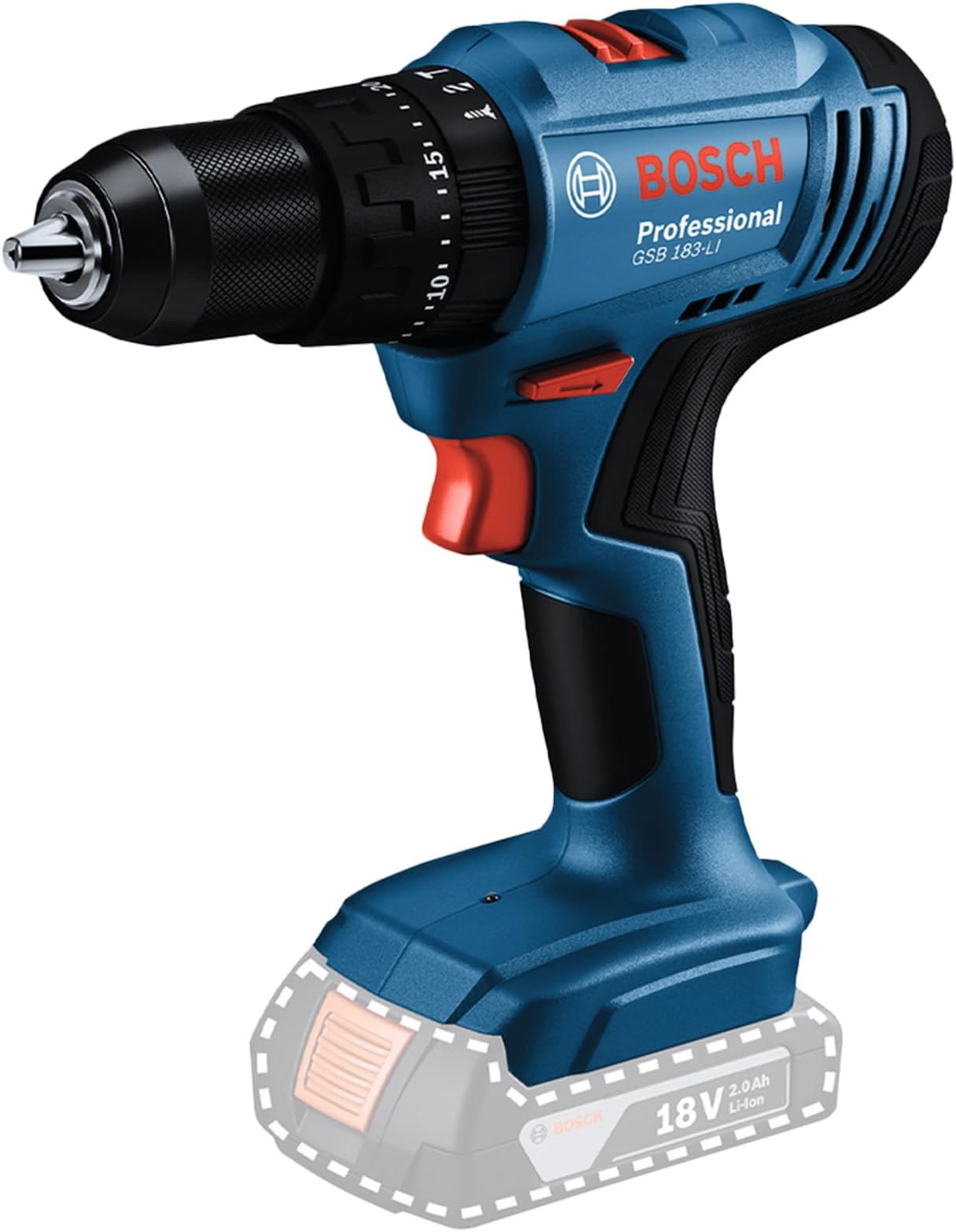 GSB 183-Li Cordless Battery Powered Impact Drill/Drivers With 1 Battery | 18 Volts | 1815 RPM | Maximum Power 850 Watts | Item Torque 56 Newton Meters | Blue | 1 Year Warranty from BOSCH