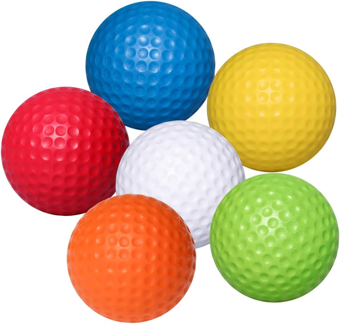 Kisangel 6pcs Mini Golf Balls Yellow Golf Balls Pet Toys