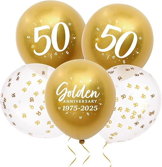 Amazon.com: 24pcs 50th Anniversary Decorations Balloons Gold 50th ...