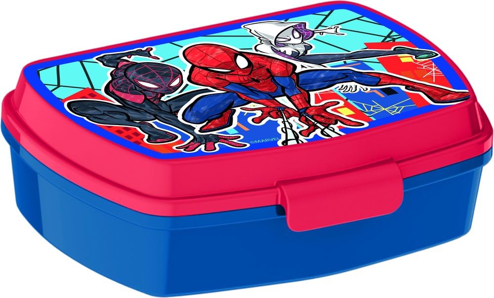 TATAWAY Sandwich Box Funny Spiderman Mob Rules: Compact, Resistant and Decorated with the Mythical Spider-Man, Ideal for Carrying Snacks and Snacks Everywhere with Convenience and Style