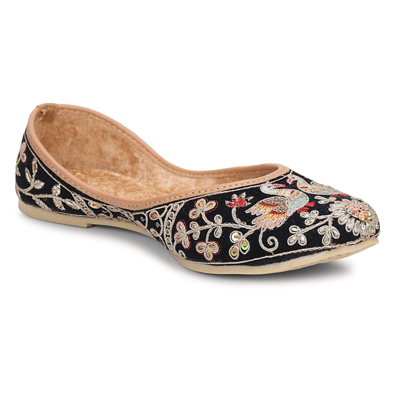 try feet Women’s Embroidered Ethnic Jutti | Traditional Punjabi Mojari Flats for Women-picture-13