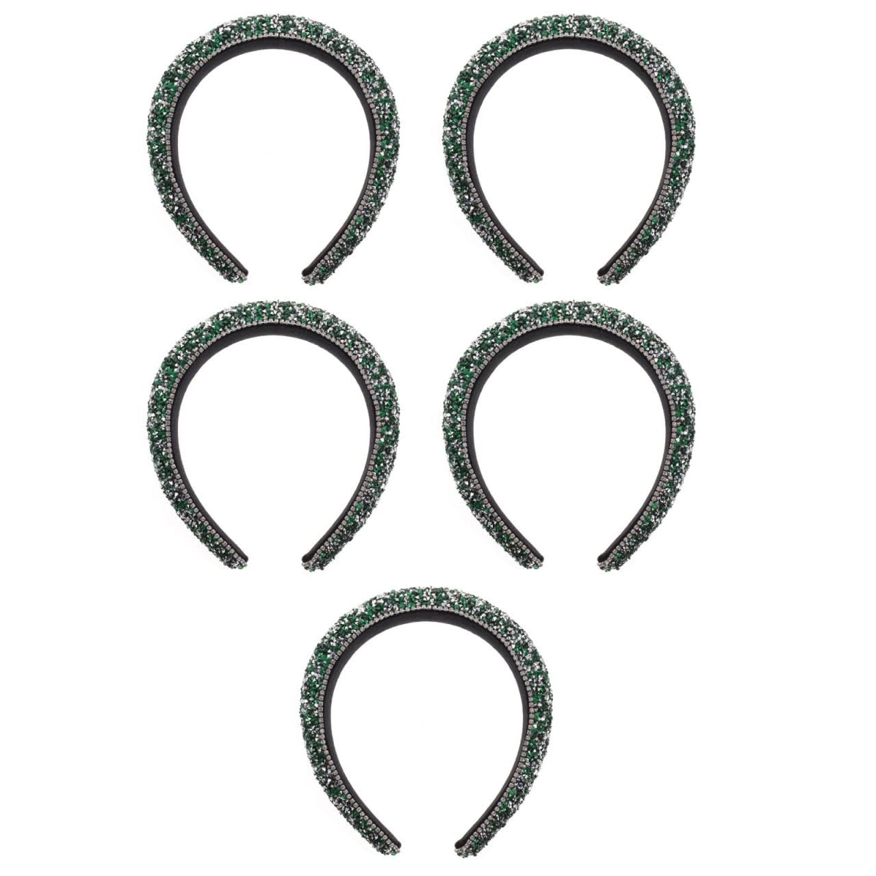 FRCOLOR 5stücke Dekoratives -haarband Mit Glitzersteinen Breiter Haarschmuck Für Besondere Anlässe Eleganter Haarreif Für Perfektes Accessoire Für Hochzeiten Und Fotoshootings