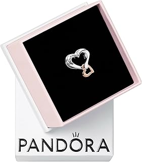 PANDORA Two-tone Openwork Infinity Heart Charm - Gift for Her - Compatible Moments Rose & Sterling Silver - With Gift Box