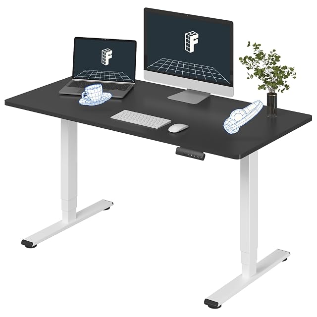 FLEXISPOT E6 3-Stage Dual Motor Electric Standing Desk 55 x 28 Sit Stand Up Desk Holds 220 lbs