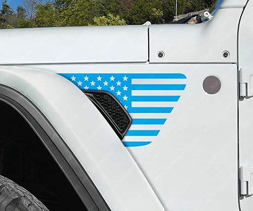 Miniatura 3 de Banderas de ventilación estándar compatibles con Jeep Wrangler Gladiator Rubicon Mojave 392 JL JT 2018-2024 (4X azul)