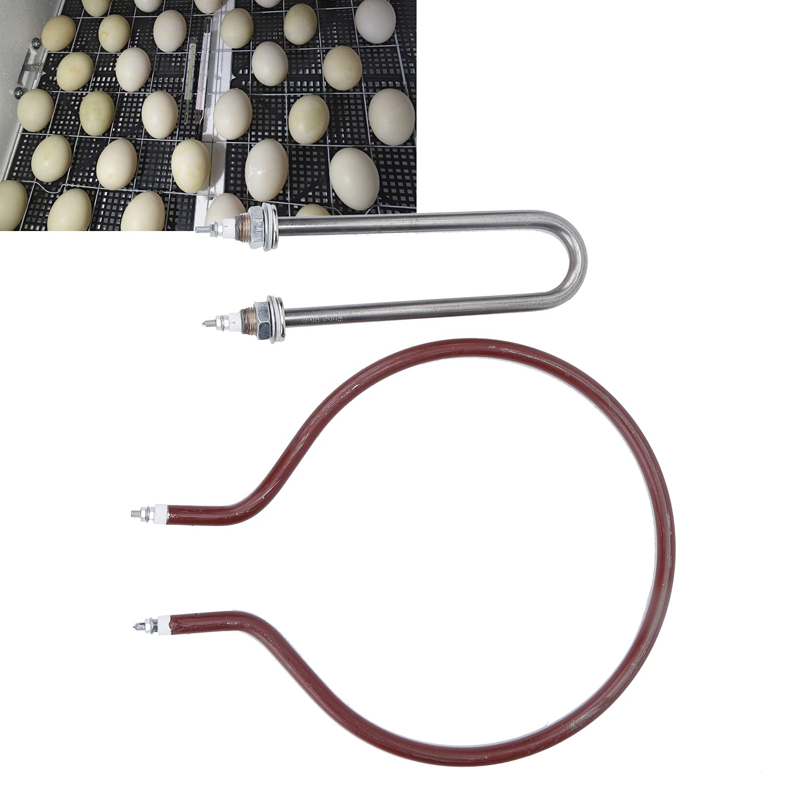 Tyenaza Incubator Heater Tube, U‑Shaped Humidifying Tube Round Heating Element for Chicken Duck and Goose 300W