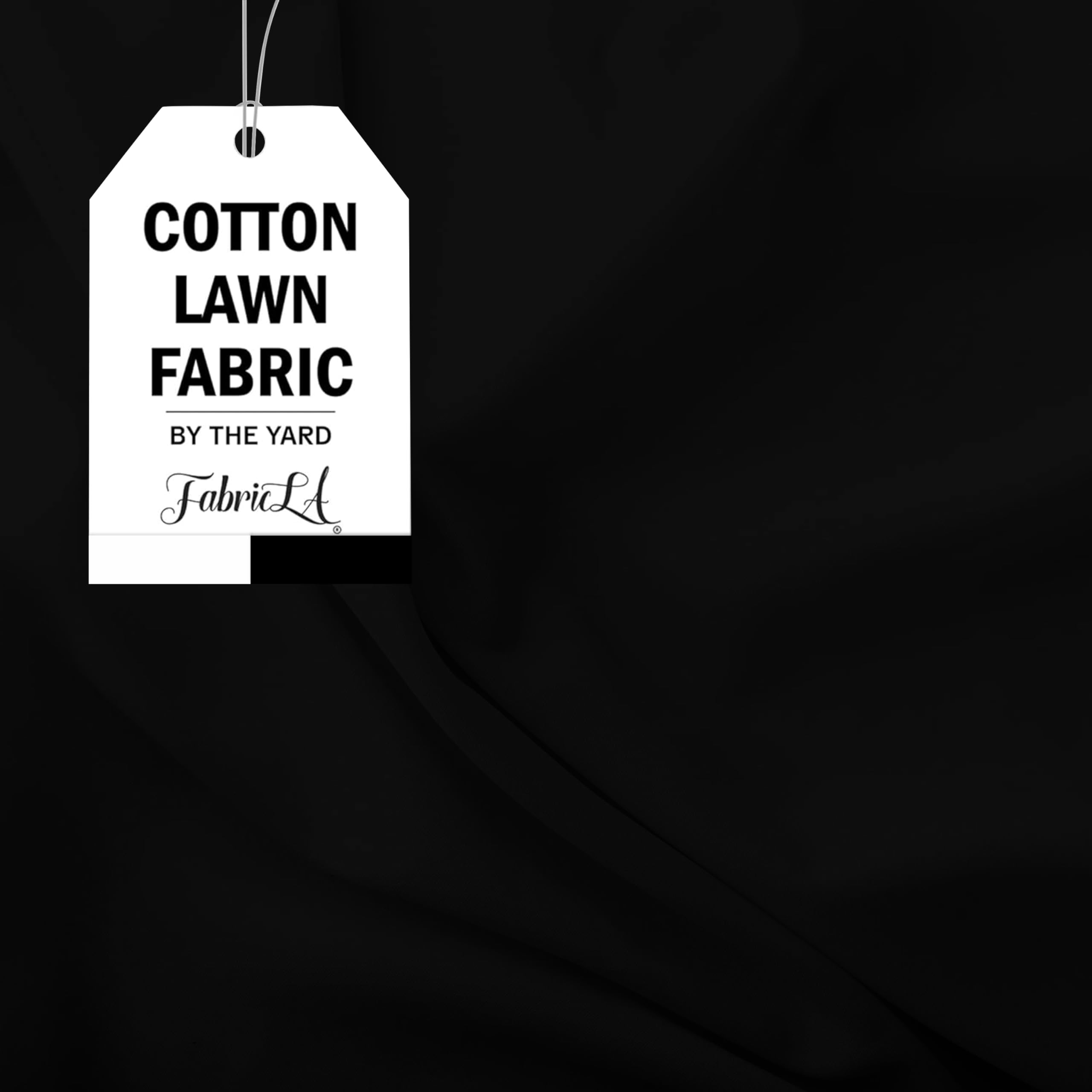 FabricLA Black Cotton Fabric by The Yard | 60” inches Wide Lining Fabric | 2 Yard Cotton Fabric | 75 GSM Thin Lightweight 100% Cotton Lawn Fabric by The Yard