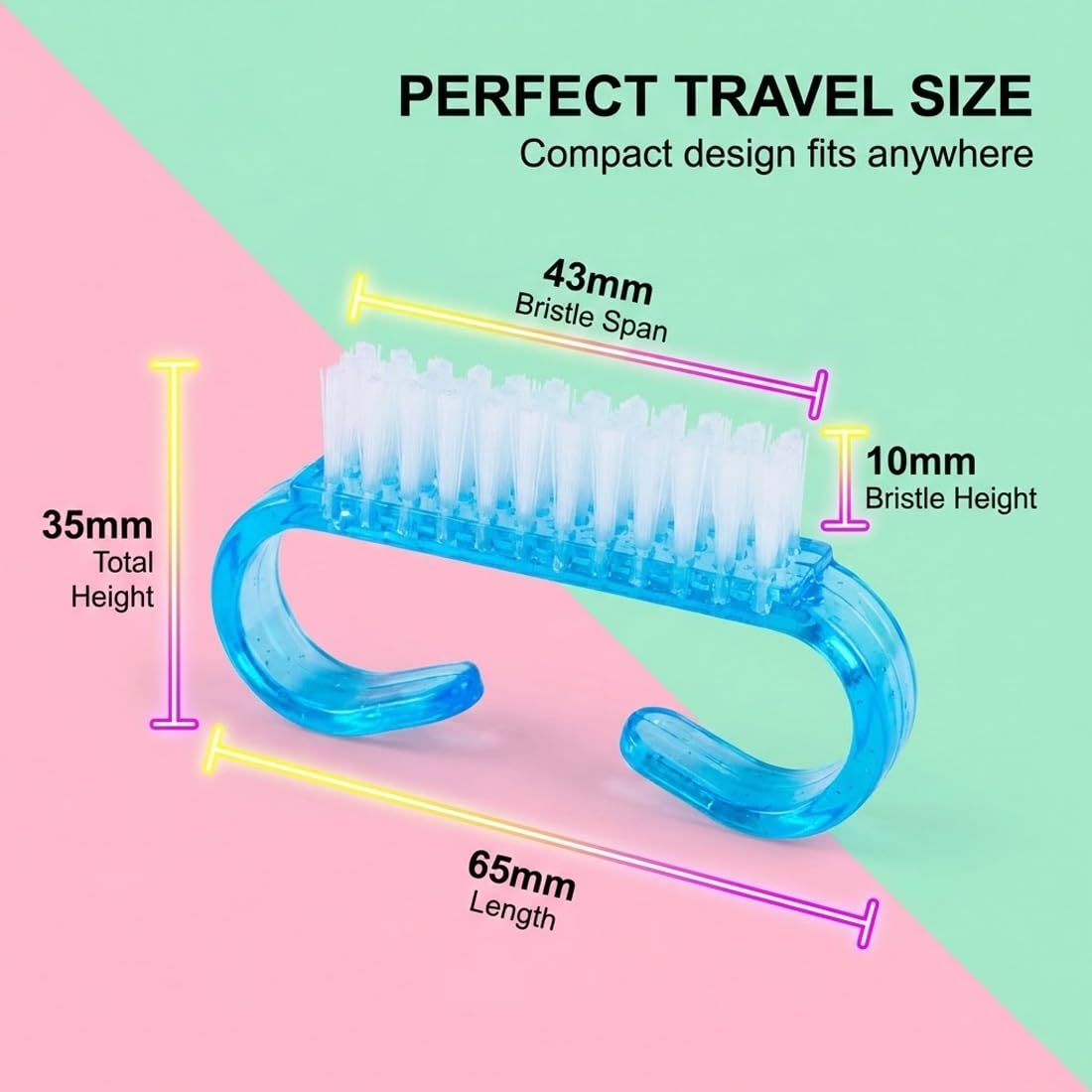4 pezzi Set di spazzole per unghie, strumenti per la cura delle unghie, adatto per uso domestico, salone e viaggio, progettato specificamente per la pulizia delle unghie