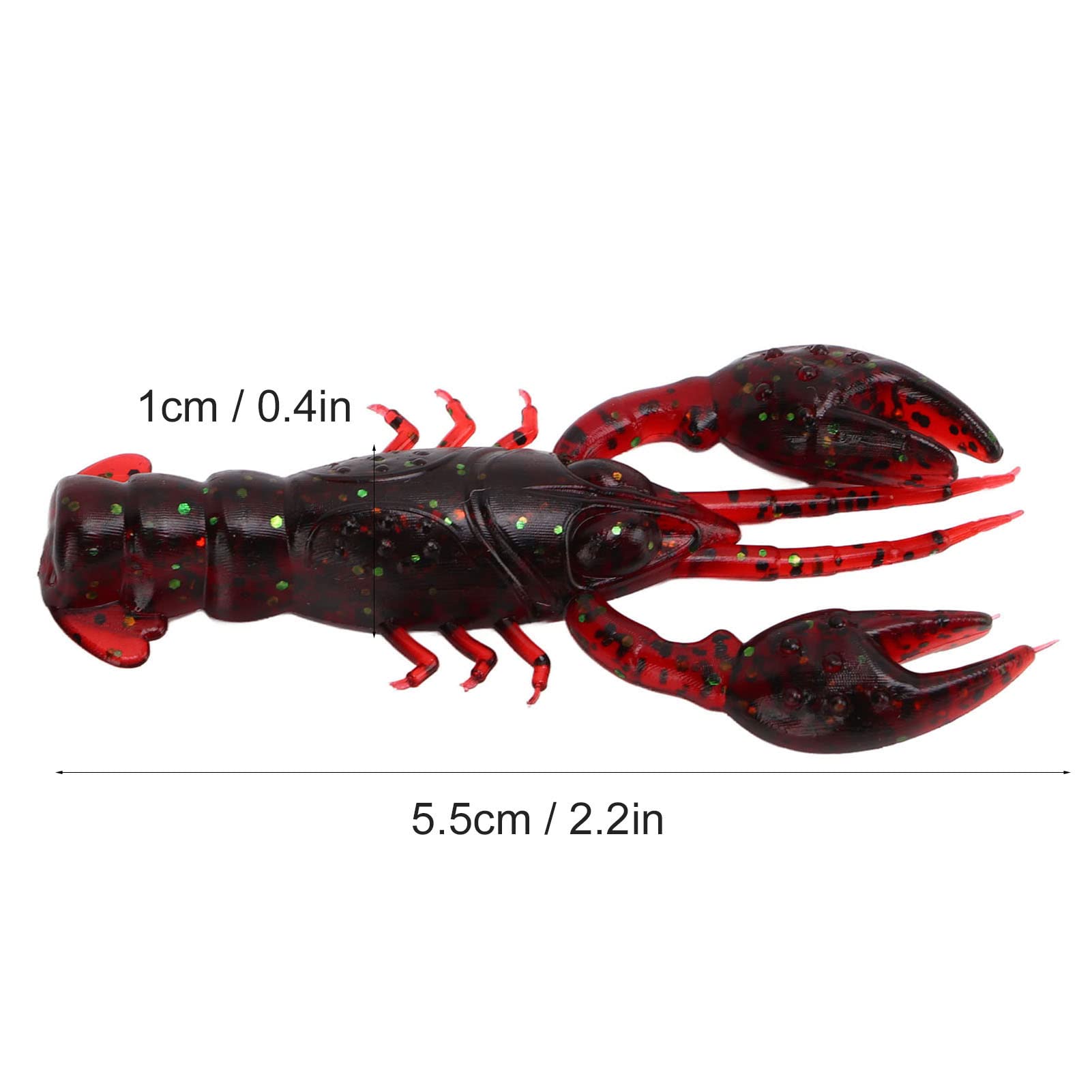 Cebo Suave Crawdad, Señuelo de Pesca Suave Flexible Artificial de PVC Reutilizable para Pesca de Lubina( roja)