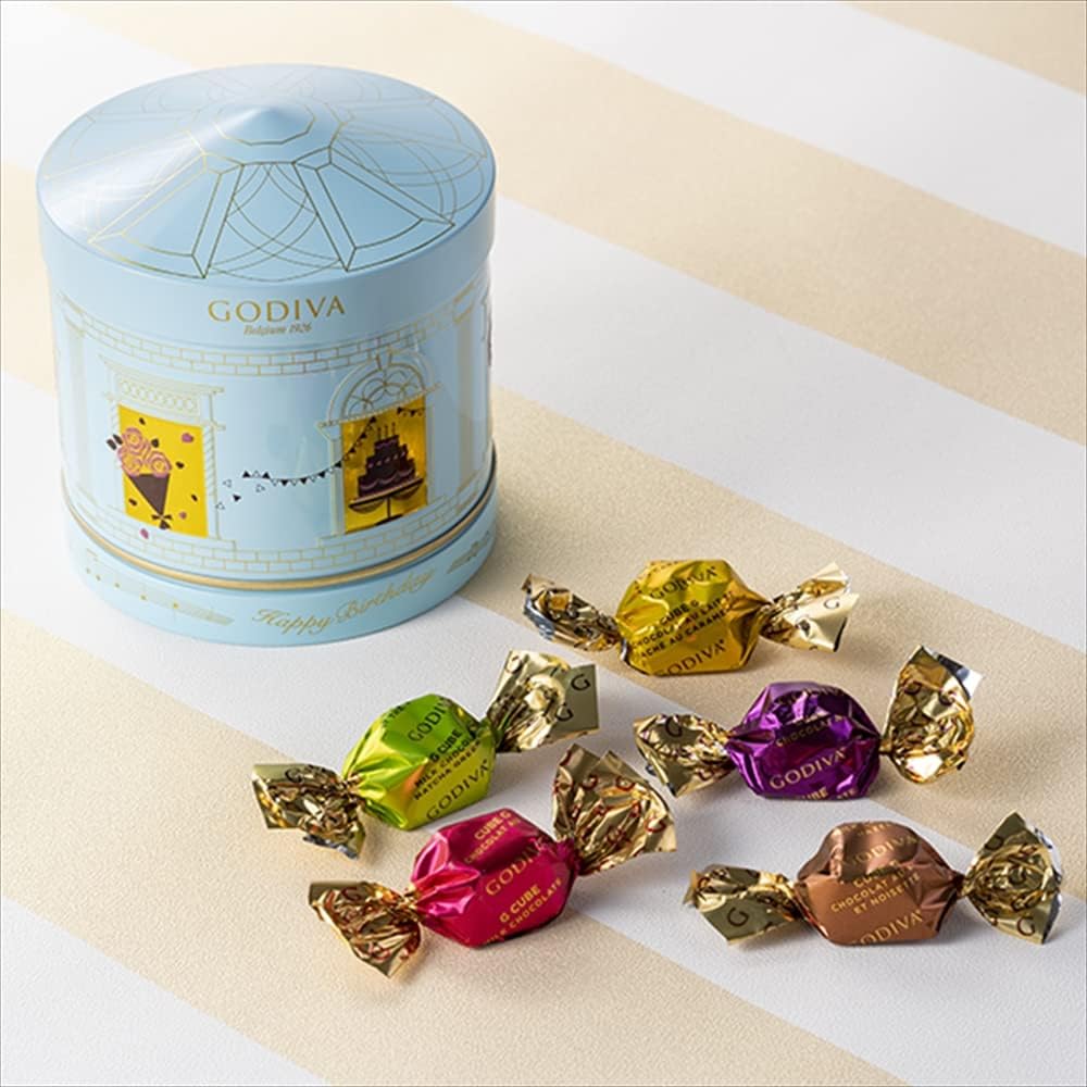 チョコレート ギフト お菓子 ゴディバ (GODIVA) バースデーオルゴール缶 G キューブ アソートメント (10粒入)