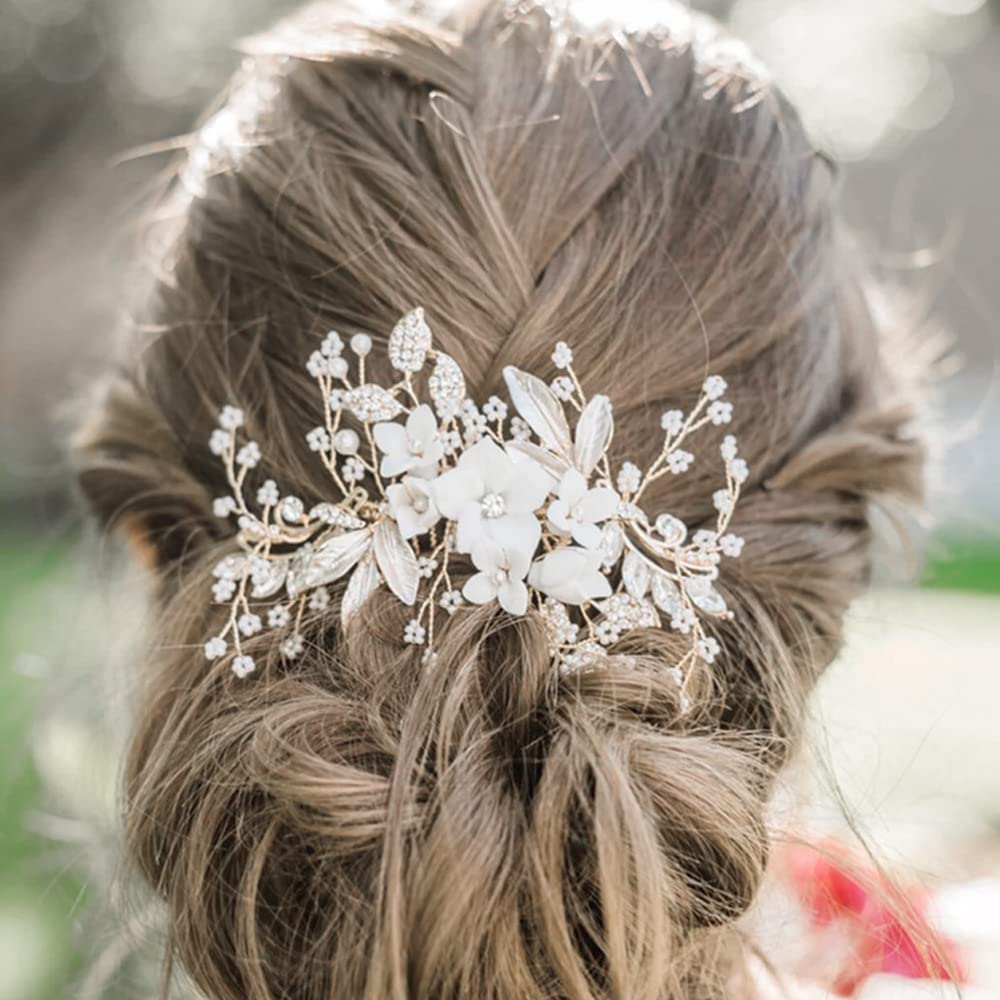 Amazon.com : Handmade Silver Bridal Hair Comb Clip Flower 