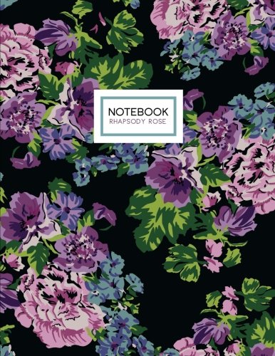 Rhapsody Rose Notebook: Floral Notebook (Composition Book, Journal) (8.5 x 11 Large)