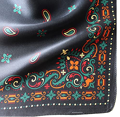 Jerla Women'S Men'S Small Square Satin 100% Real Mulberry Silk Scarfs Paisley Hair Head Face Scarf 21 Inch X 21 Inch thumb #4