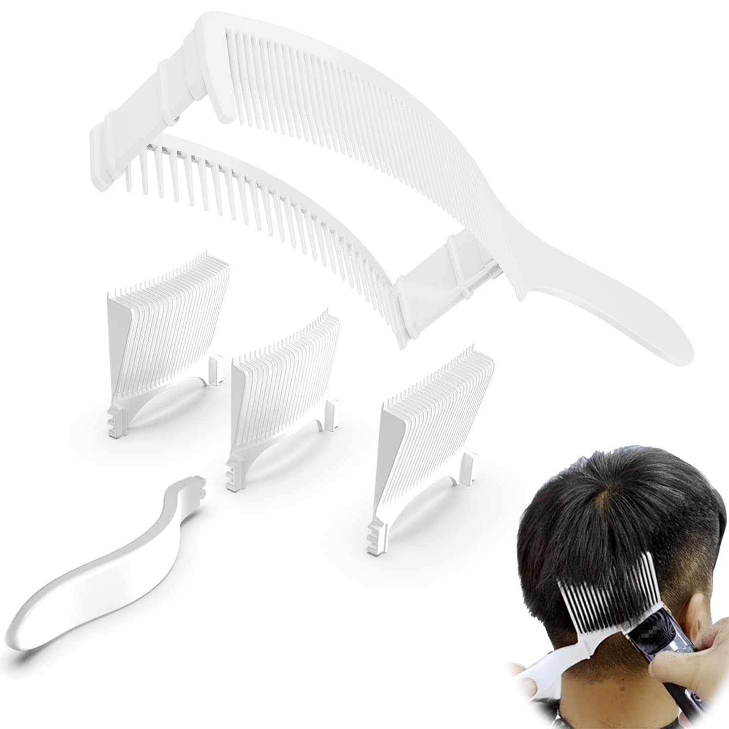 NebulaBloom Professional Hair Cutting comb, Fading Comb, Dual-Layer Fast and Convenient Trimming, Interchangeable Left/Right-hand Self Haircut comb