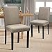 Furniwell Dining Chairs Upholstered Parson Urban Style Kitchen Living Room Side Padded Chair with Solid Wood Legs Set of 4 (Fabric, Beige)