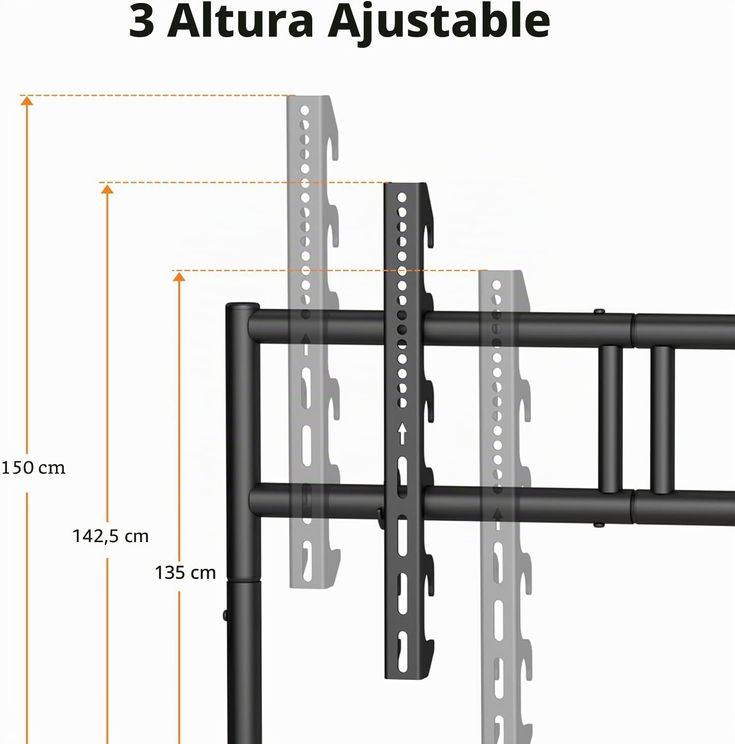 XINLEI Soporte de TV con ruedas para televisores de 32 a 80 pulgadas (hasta 55 kg), carro de TV móvil y portátil, con estante para el hogar y el salón, máx. 600 x 400 mm norma VESA, negro, ML5CM