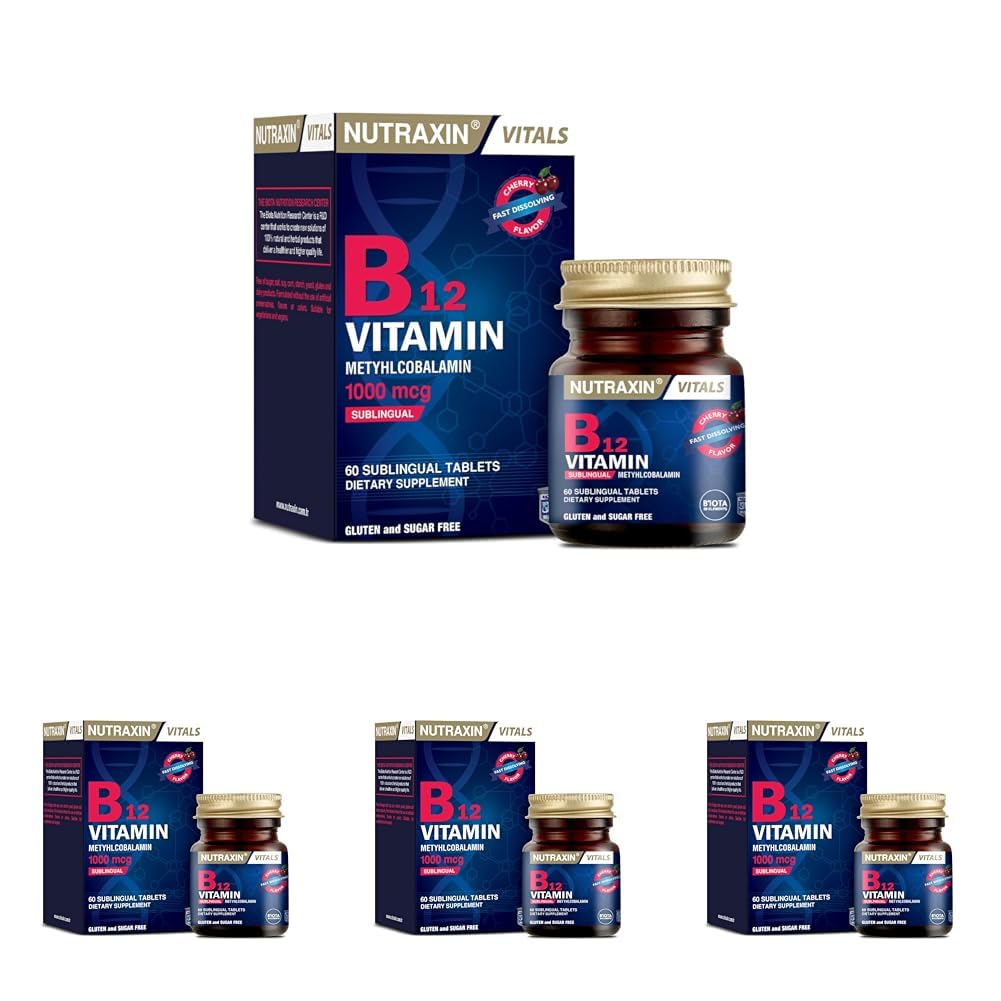 Nutraxin B12 Vitamin 1000 mcg 60 Tablet Takviye Edici Gıda (4 paketi)