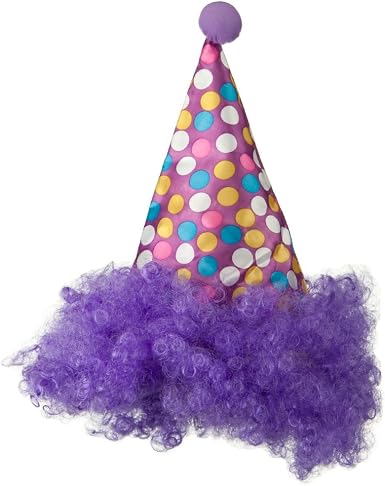 Clown Hat with Hair - Purple 