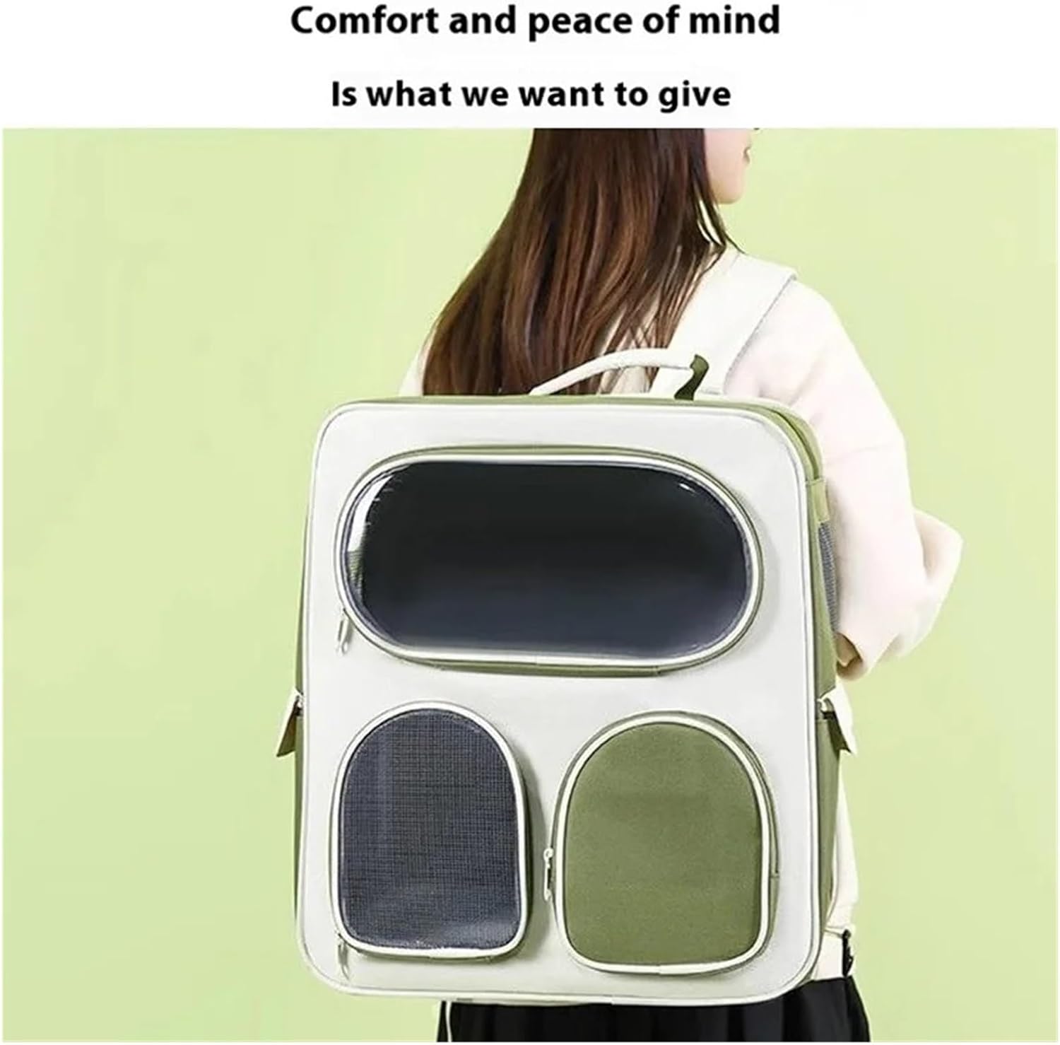 Extra Large Pet Carrier Double Layer Space Cat Carrier with Removable Telescopic Trolley for Multiple Cats Portable Travel Crate(Green)