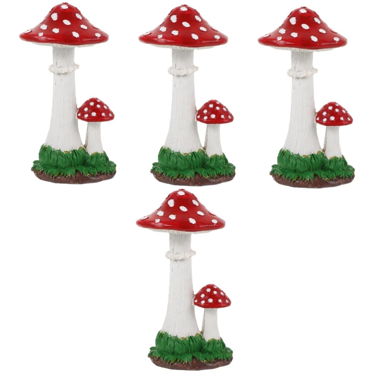 STOBOK 4stücke Mushroom Ornament Gartenfigur Aus Resin Dekorative Pilzstatue Für Außenbereich Für Garten Und Landschaftsgestaltung Niedliche Gartendekoration Für Sammler