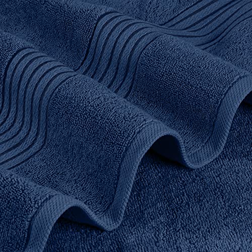 Image of Utopia Towels Luxurious Bath Towels Set, 27 x 54 Inches 100% Ring Spun Cotton, 4 Pack Navy Blue