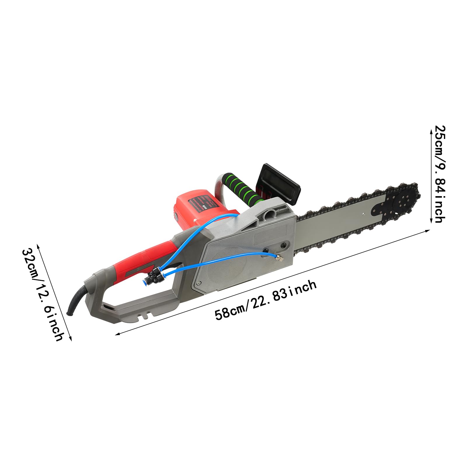 Elektryczna piła do cięcia betonu, 5800 W, piła łańcuchowa, przecinarka do betonu, 350 mm, głębokość cięcia, łańcuch diamentowy, pompa wodna, bezpyłowa, do betonu, cegły, granitu, prac rozbiórkowych