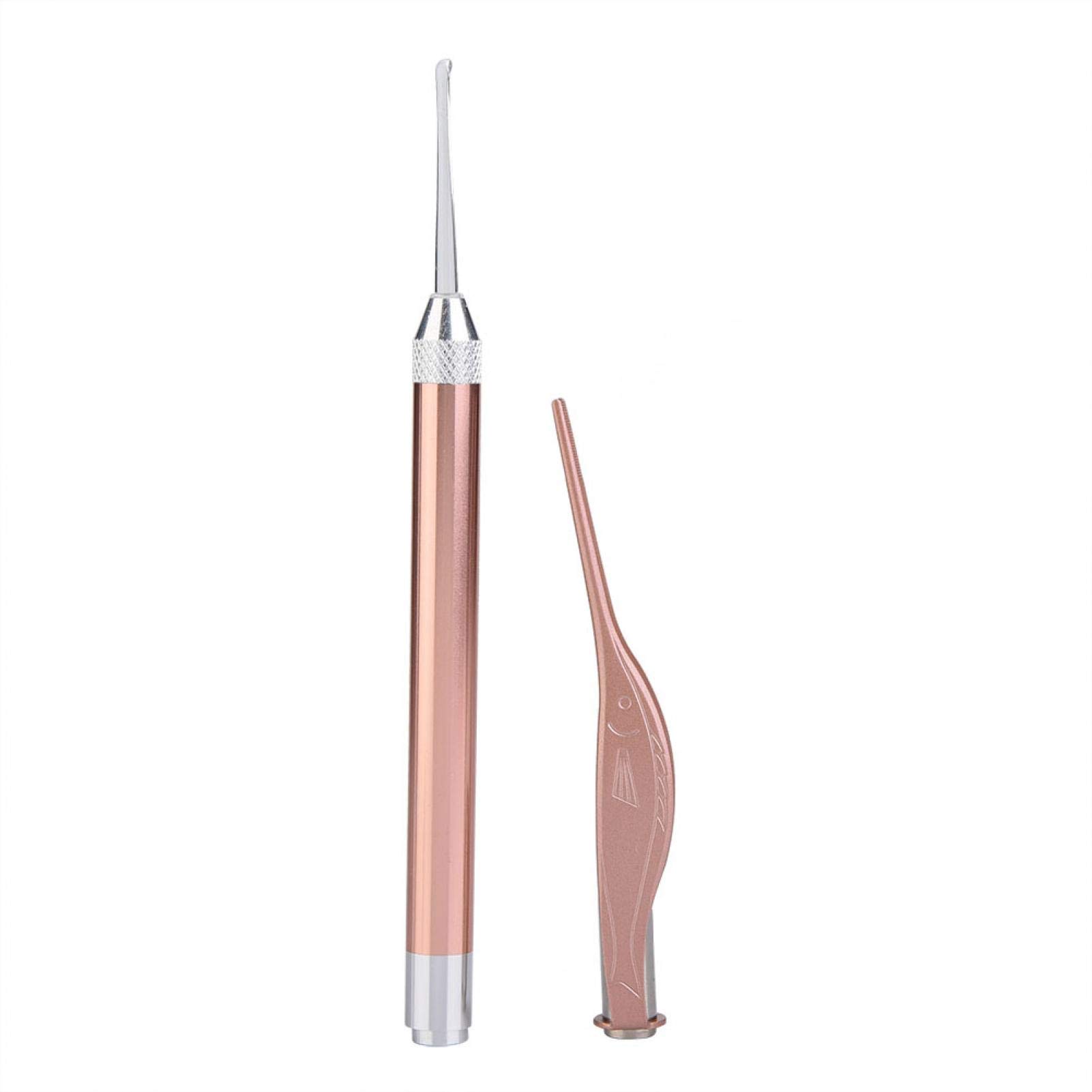 Bambino Cerume Rimozione Impostato Acciaio Inossidabile Luminoso Tweezer Earpick Sicuro Morbido Orecchio Scegliere Cera Addetto Pulizie Scatola per Bambino Pulizia Dell'orecchio(Rose Golden)