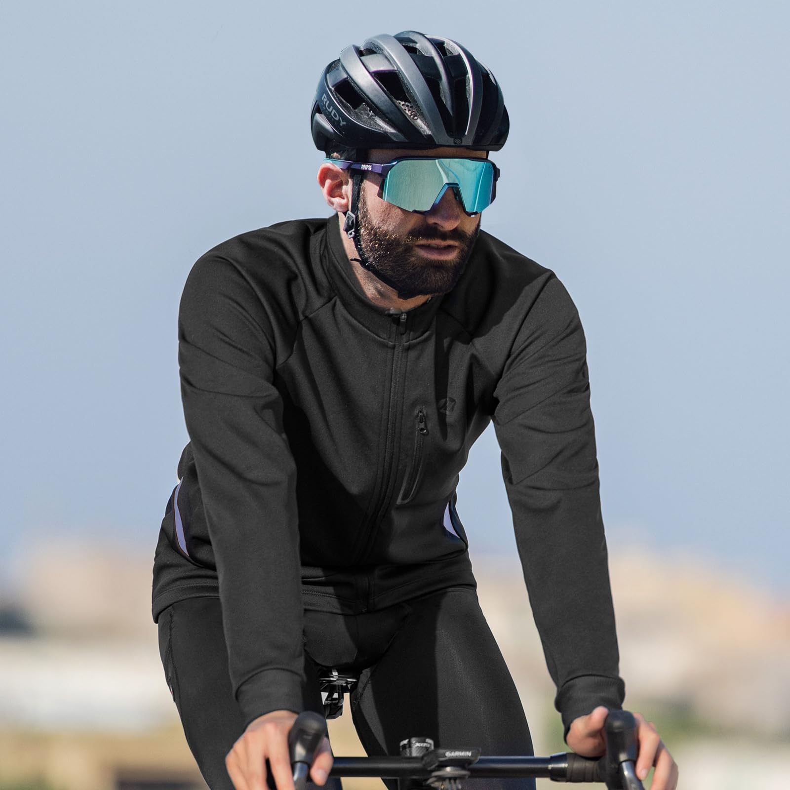 Santic Giacche invernali da ciclismo da uomo antivento in pile termico caldo UP Running Bike giacca a vento